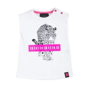 John Richmond T-shirt bianca smanicata
