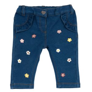 Pantaloni Jeans Ricamo Fiori - Chicco