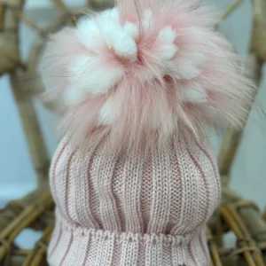 Cappello lana rosa bis color