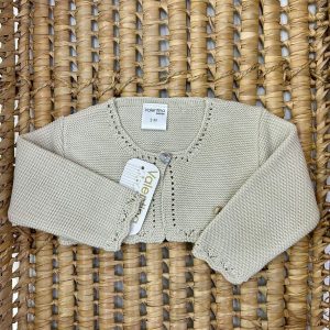 Giacchino bimba corto beige in filo Valentina Bebes