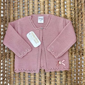 Giacchino bimba in filo con fiocchetto Valentina Bebes