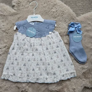 Vestitino azzurro Juliana con tenero coniglietto