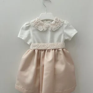 Abito bimba cerimonia con dettagli in merletto Teto&Teta