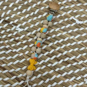 Catena porta ciuccio fiocco color