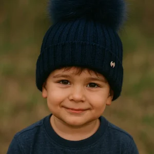 Cappello in lana blu notte