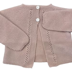 Giacchino bimba con rifiniture traforate rosa antico Juliana