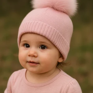 Cappello lana rosa confetto