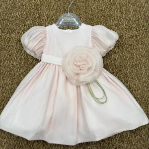 Abito bambina cerimonia con rosa grande Marlù