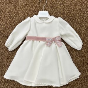 Abito bimba cerimonia fiocchetto rosa Ninnaoh
