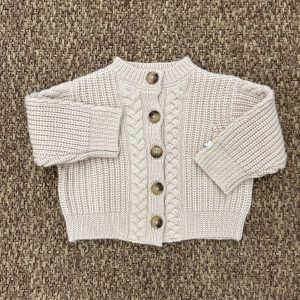 Cardigan bimbi in lana trecce Donsje