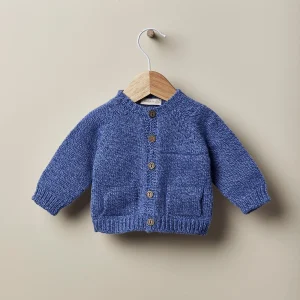 Cardigan Blu con tasche dalla 6 a 12 mesi - WEDOBLE