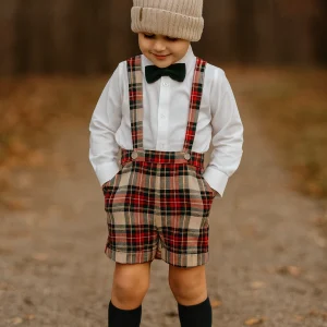 Completo salopette tartan