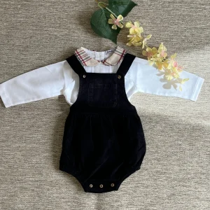 Salopette in velluto + magliettina dalla 3 alla 12 mesi - Babidu