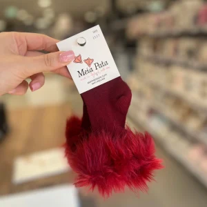 Calzini Bordeaux con Pompon  - MEIA PATA
