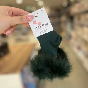 Calzini in Verde con Pompon- MEIA PATA