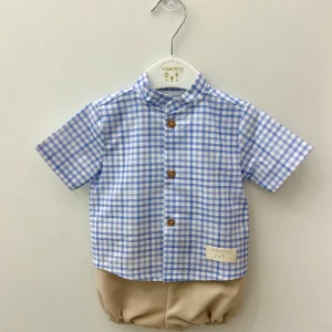 Completo bimbo 2pz con camicia a quadri Valentina Bebes