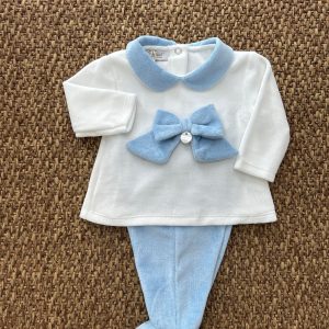 Completo neonati fiocchetto in ciniglia Ninnaoh