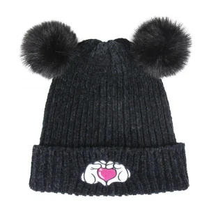 Minnie cappello invernale nero con pon pon