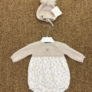 Pagliaccetto neonata foglie con cappellino pon pon Martin Aranda