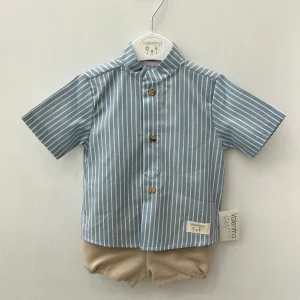 Completo bimbo 2pz con camicia a righe Valentina Bebes