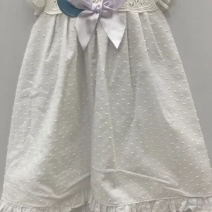 Abito lungo bimba con manica volant e fiocco Juliana