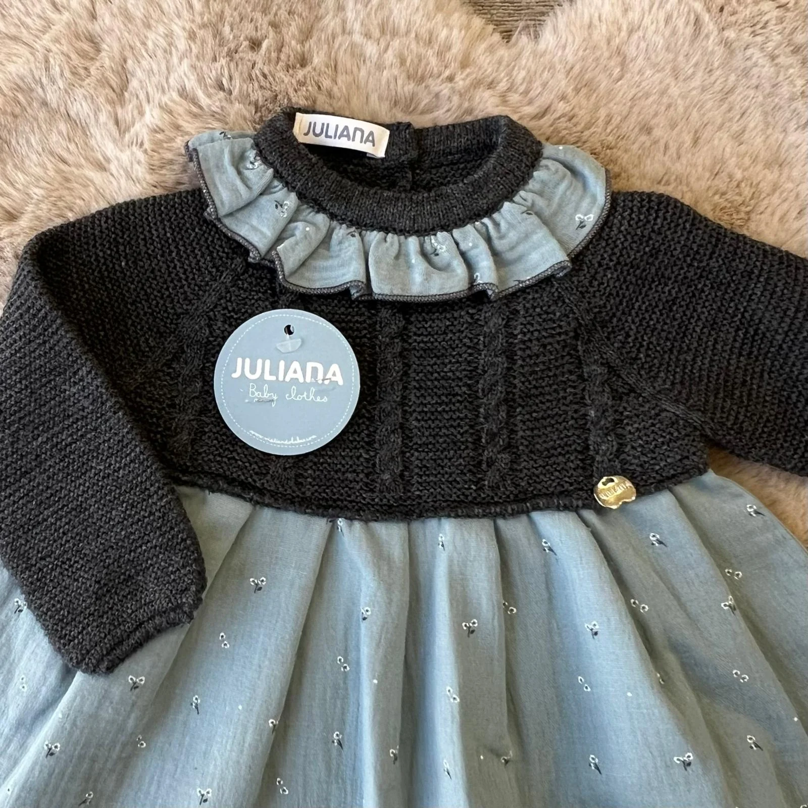 Abitino invernale bimba azzurro Juliana - dalla 3 alla 18 mesi - immagine 3