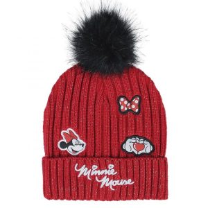 Minnie cappello invernale rosso con pon pon nero