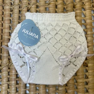 Culotte Neonata traforata con fiocchi Juliana