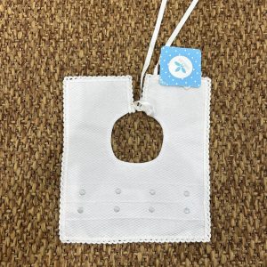 Bavetta neonati quadrata con merletto Sardon