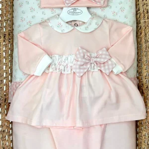 Completo bimba 2pz con fiorellini e fiocchetti Teto e Tatta