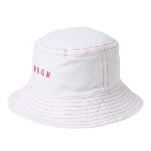 MSGM Cappello cloche bianco bambina
