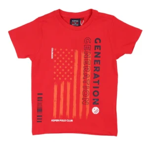 Aspen Polo Club T-shirt rossa bambino ragazzo