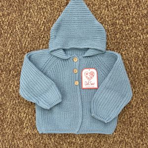 Cardigan bimbi in lana con cappuccio Del Sur