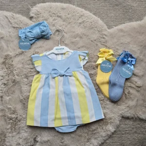 vestitino a righe azzurre e gialle - juliana