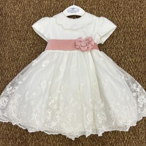 Abito bimba cerimonia con fiore in vita Stella