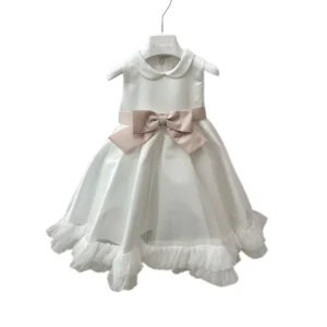 Abito bimba da cerimonia con fiocco e volant Ninnaoh