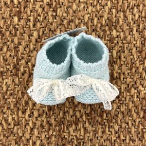 Babbucce neonata fiocco merletto Juliana