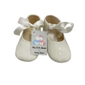 Ballerina bimba in pelle lucida con fiocco in raso Baby Shoes