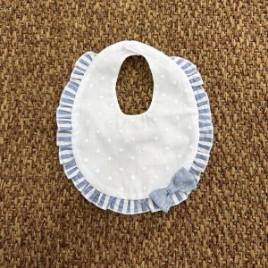 Bavaglino neonati a pois con fiocchetto Barcellino