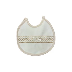 Bavetta neonati con ricamo e fiocco Sardon