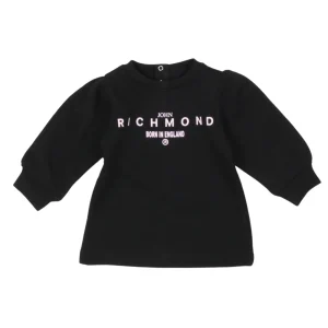 John Richmond Vestito felpato nero flecher neonata bambina